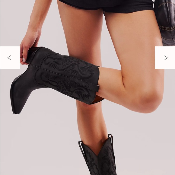 Jeffrey Campbell Anthropology Dagget Western Rodeo Black Leather Boho Chic Sz 10 - Picture 2 of 10